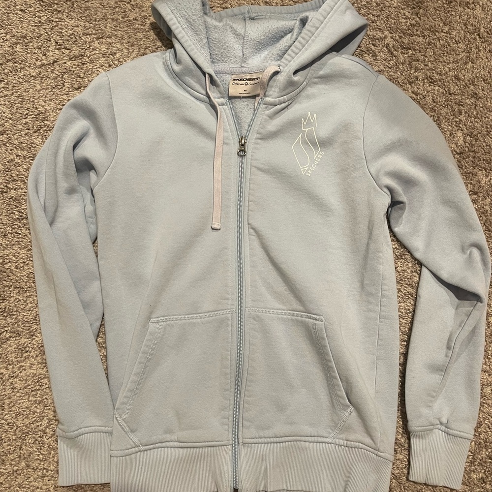 Women’s size XS Sketchers full zip hoodie in light blue. VGUC. SF/PF home.